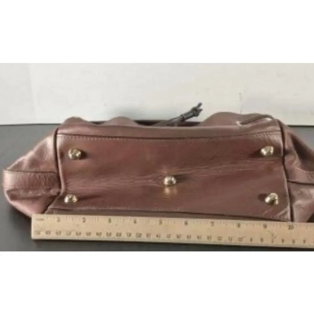 A BELLUCCI XL GENUINE LEATHER SETA LEATHER DRAWSTRING TOTE BAG